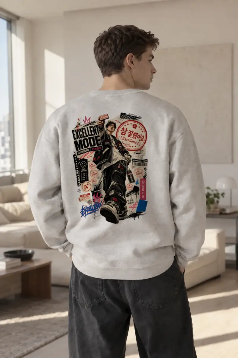 “Excellent Mode” Heavy Blend Unisex Crewneck Sweatshirt | Gildan 18000