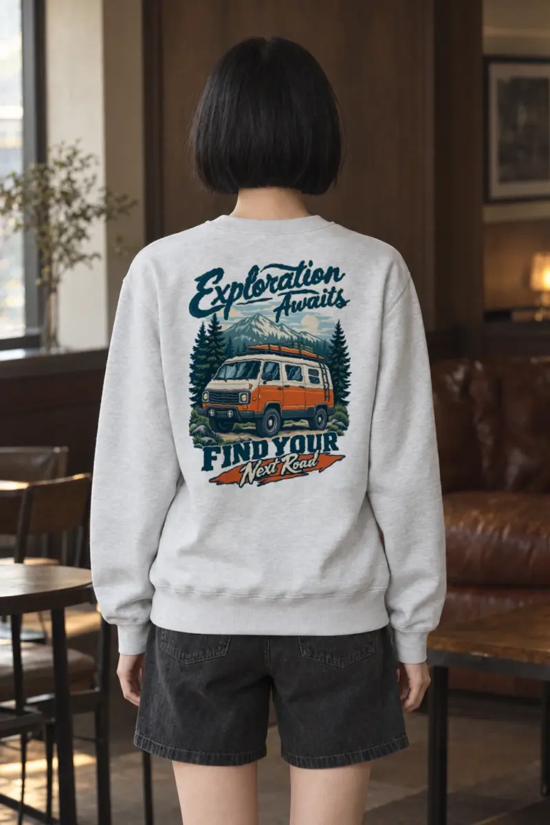 "Exploration Awaits" Heavy Blend Unisex Crewneck Sweatshirt | Gildan 18000