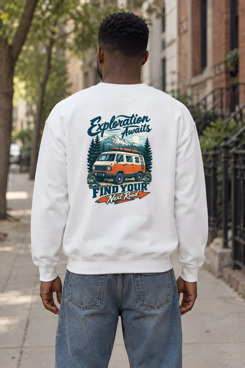 "Exploration Awaits" Heavy Blend Unisex Crewneck Sweatshirt