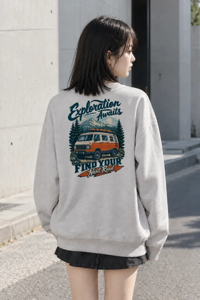 "Exploration Awaits" Heavy Blend Unisex Crewneck Sweatshirt | Gildan 18000