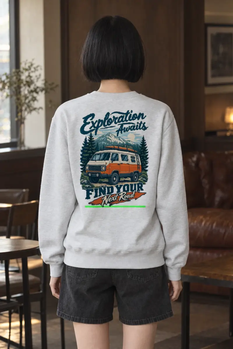 "Exploration Awaits" Heavy Blend Unisex Crewneck Sweatshirt | Gildan 18000