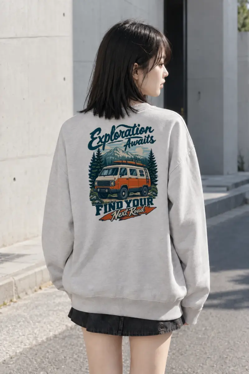 "Exploration Awaits" Heavy Blend Unisex Crewneck Sweatshirt | Gildan 18000