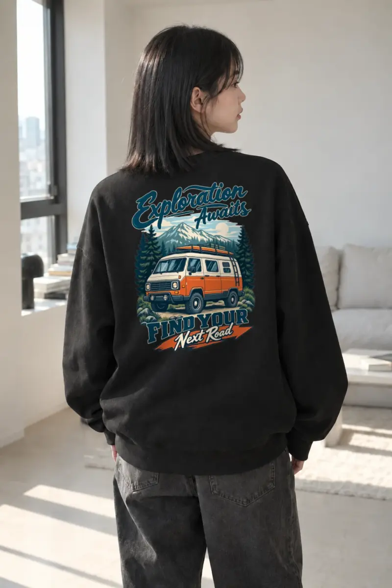 "Exploration Awaits" Heavy Blend Unisex Crewneck Sweatshirt | Gildan 18000