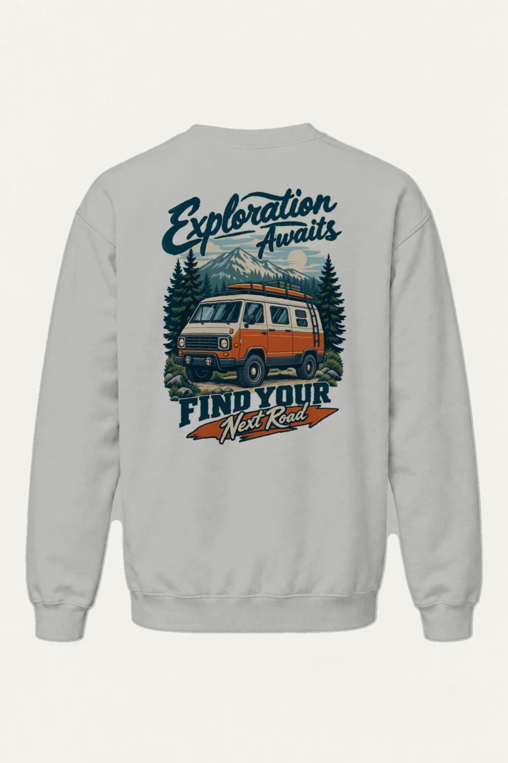 "Exploration Awaits" Heavy Blend Unisex Crewneck Sweatshirt | Gildan 18000
