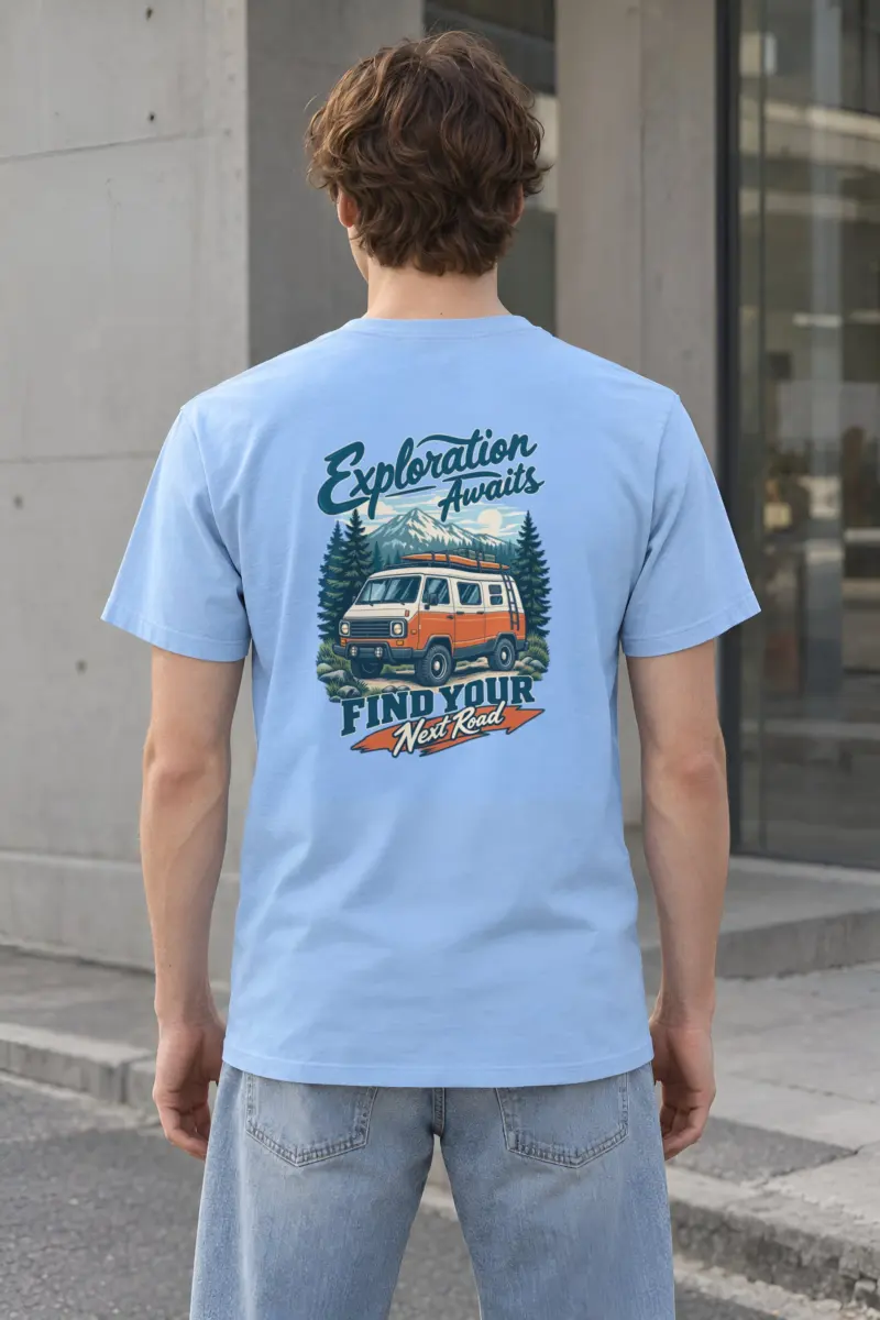 "Exploration Awaits" Heavyweight Unisex Crewneck T-shirt