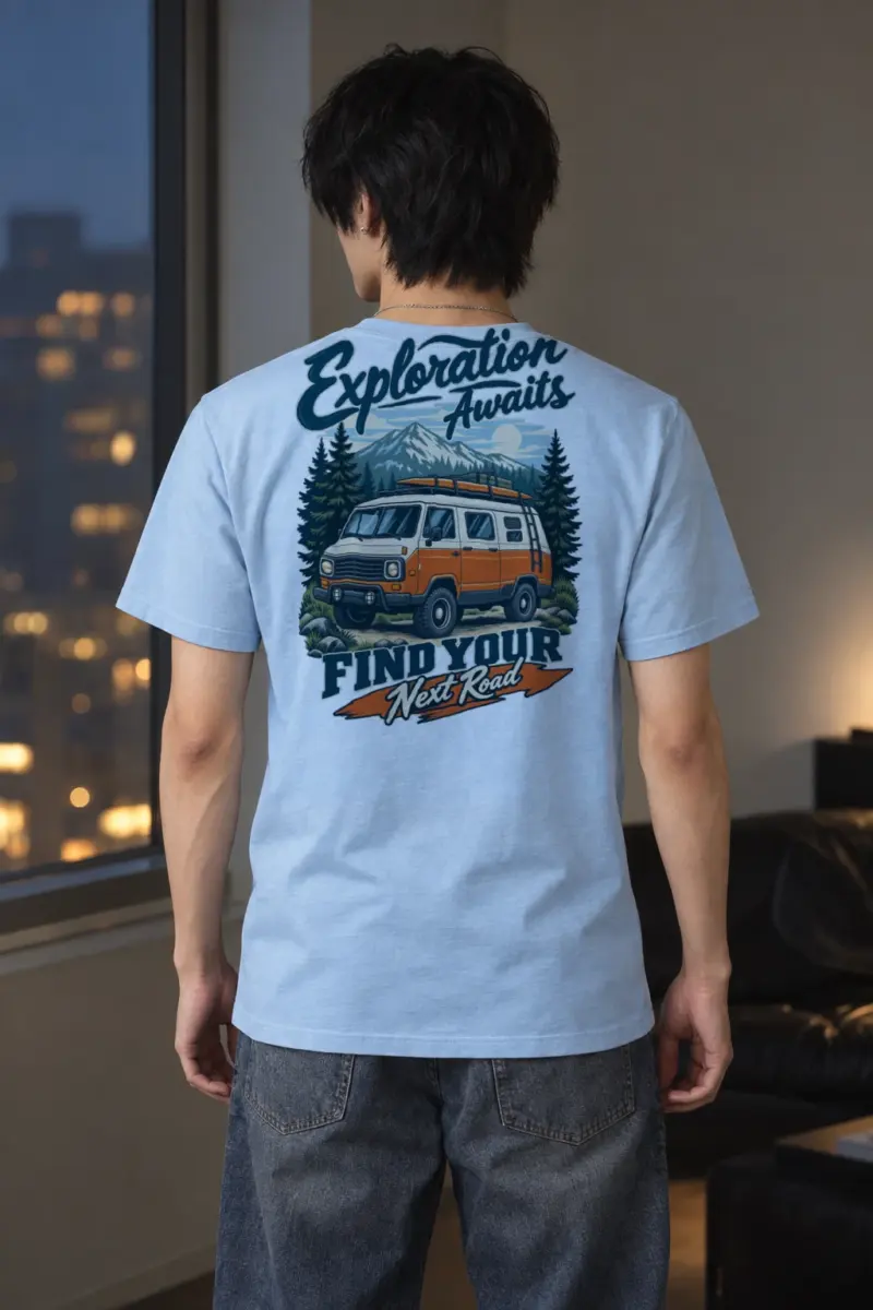 "Exploration Awaits" Heavyweight Unisex Crewneck T-shirt