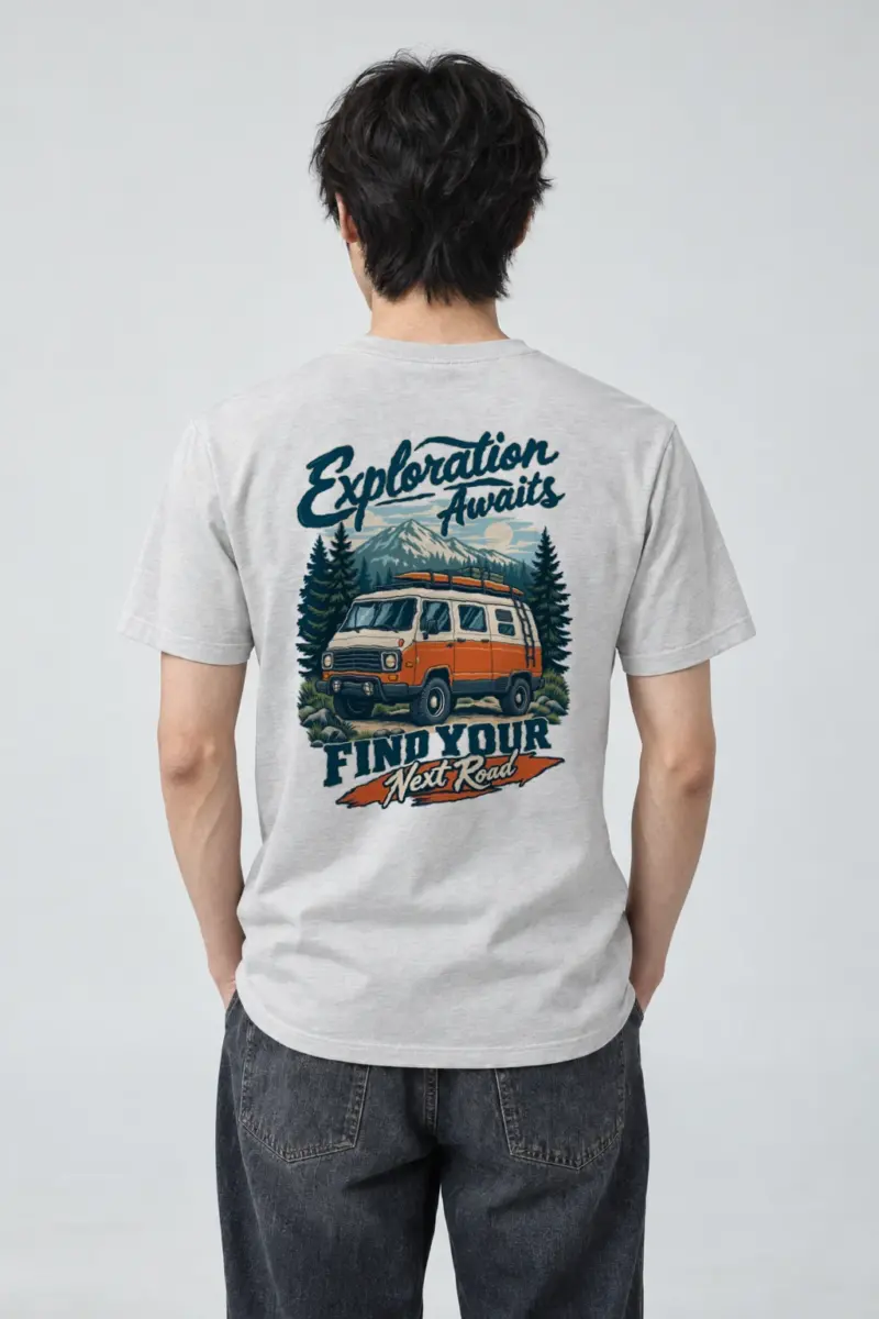"Exploration Awaits" Heavyweight Unisex Crewneck T-shirt | Gildan 5000