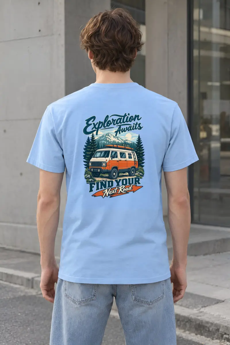 "Exploration Awaits" Heavyweight Unisex Crewneck T-shirt