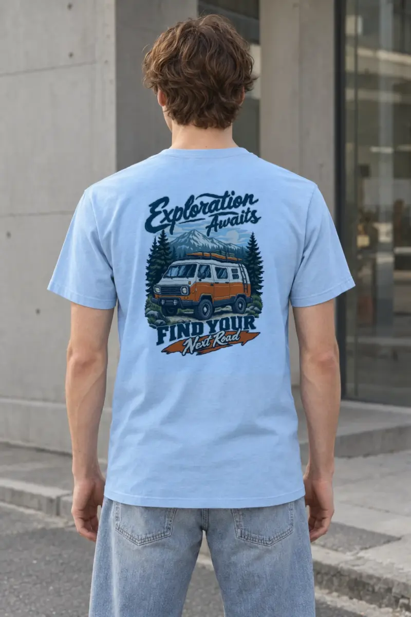 "Exploration Awaits" Heavyweight Unisex Crewneck T-shirt