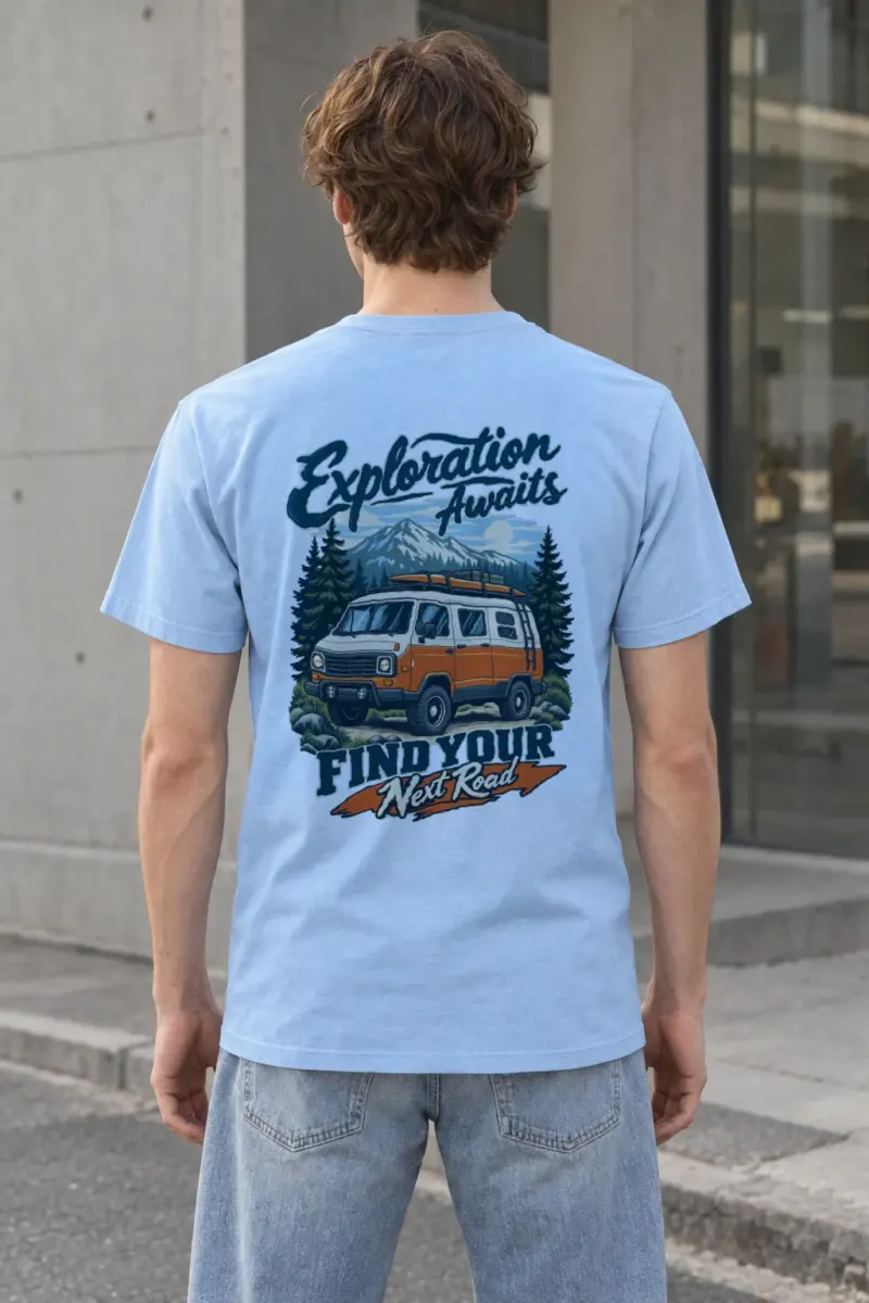 "Exploration Awaits" Heavyweight Unisex Crewneck T-shirt