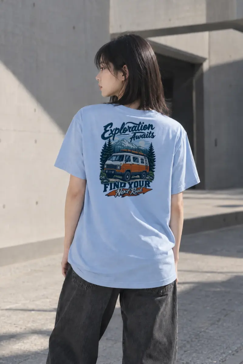 "Exploration Awaits" Heavyweight Unisex Crewneck T-shirt | Gildan 5000