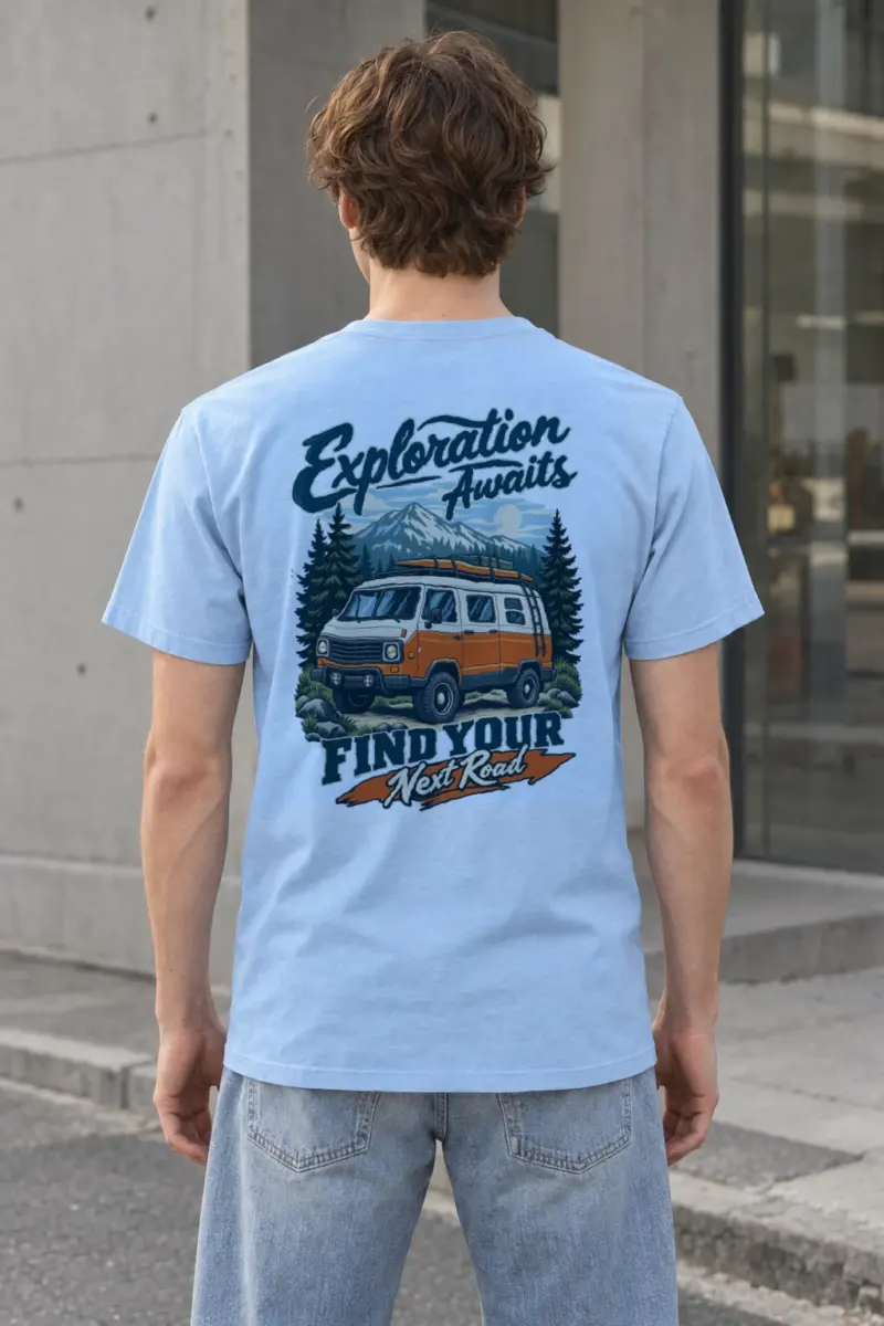 "Exploration Awaits" Heavyweight Unisex Crewneck T-shirt