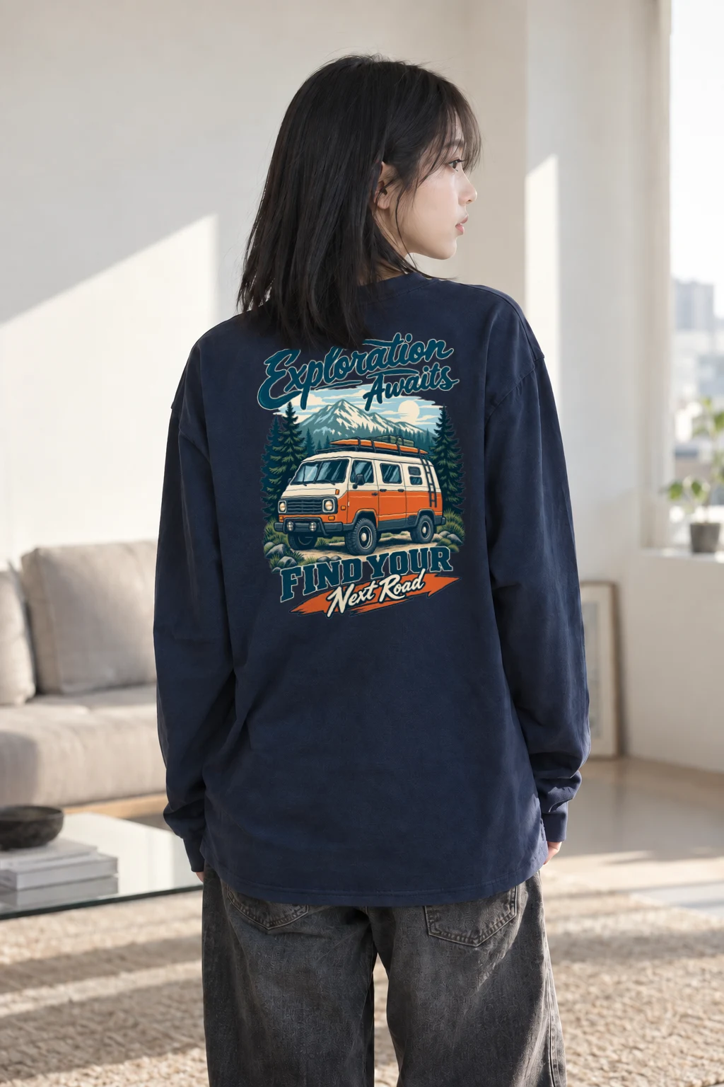 "Exploration Awaits" Unisex Longsleeve T-shirt | Gildan 2400