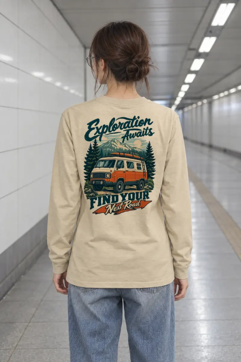 "Exploration Awaits" Unisex Longsleeve T-shirt | Gildan 2400