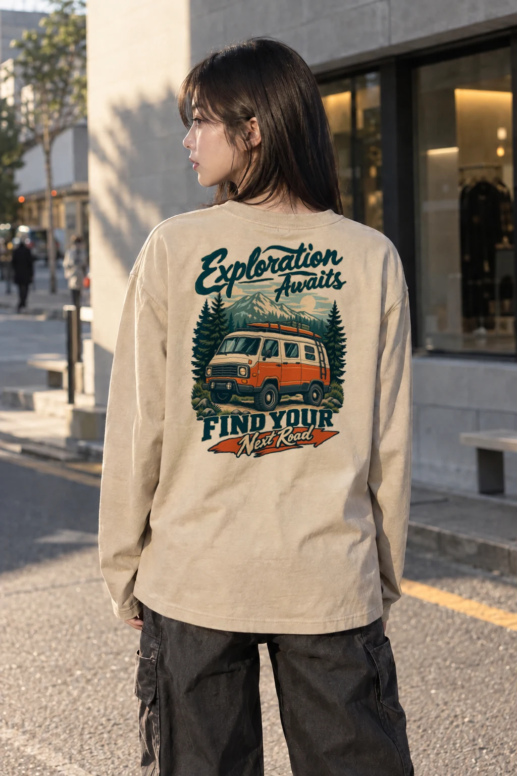 "Exploration Awaits" Unisex Longsleeve T-shirt | Gildan 2400