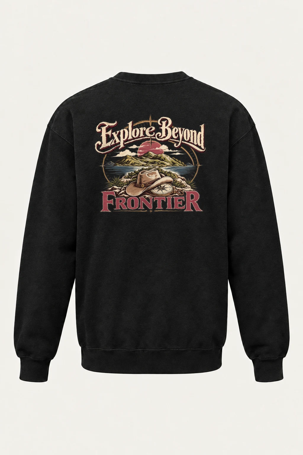 "Explore Beyond Frontier" Heavy Blend Unisex Crewneck Sweatshirt | Gildan 18000