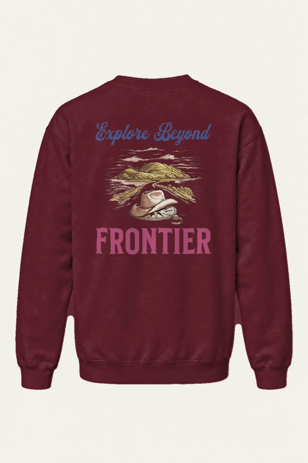 "Explore Beyond Frontier" Heavy Blend Unisex Crewneck Sweatshirt | Gildan 18000