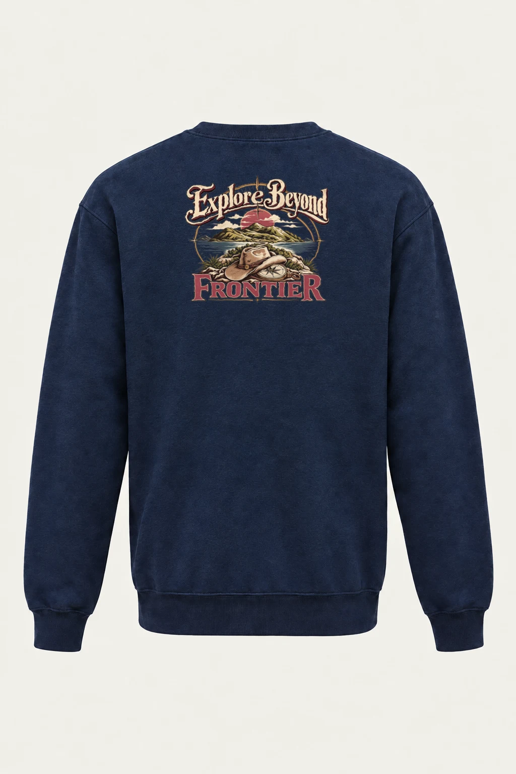 "Explore Beyond Frontier" Heavy Blend Unisex Crewneck Sweatshirt | Gildan 18000