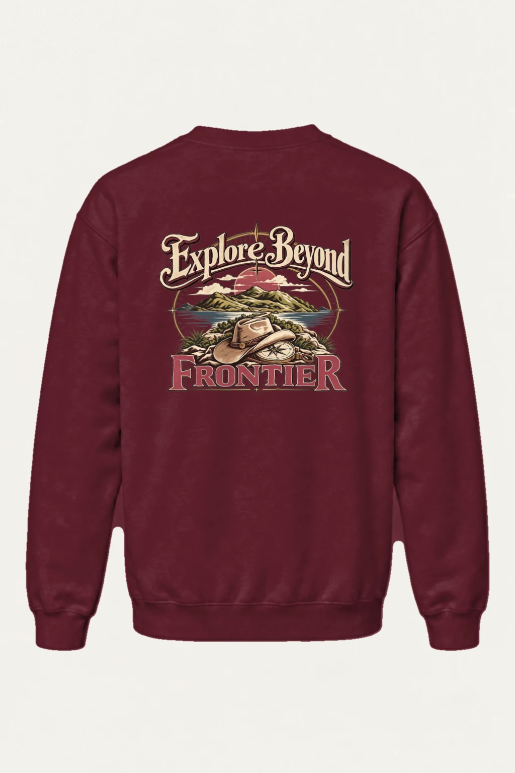 "Explore Beyond Frontier" Heavy Blend Unisex Crewneck Sweatshirt | Gildan 18000