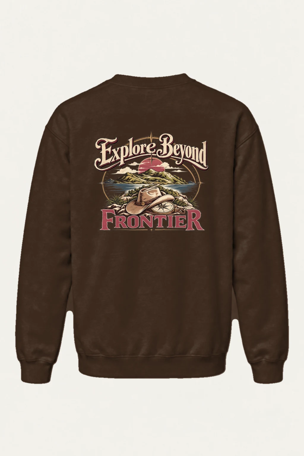 "Explore Beyond Frontier" Heavy Blend Unisex Crewneck Sweatshirt | Gildan 18000