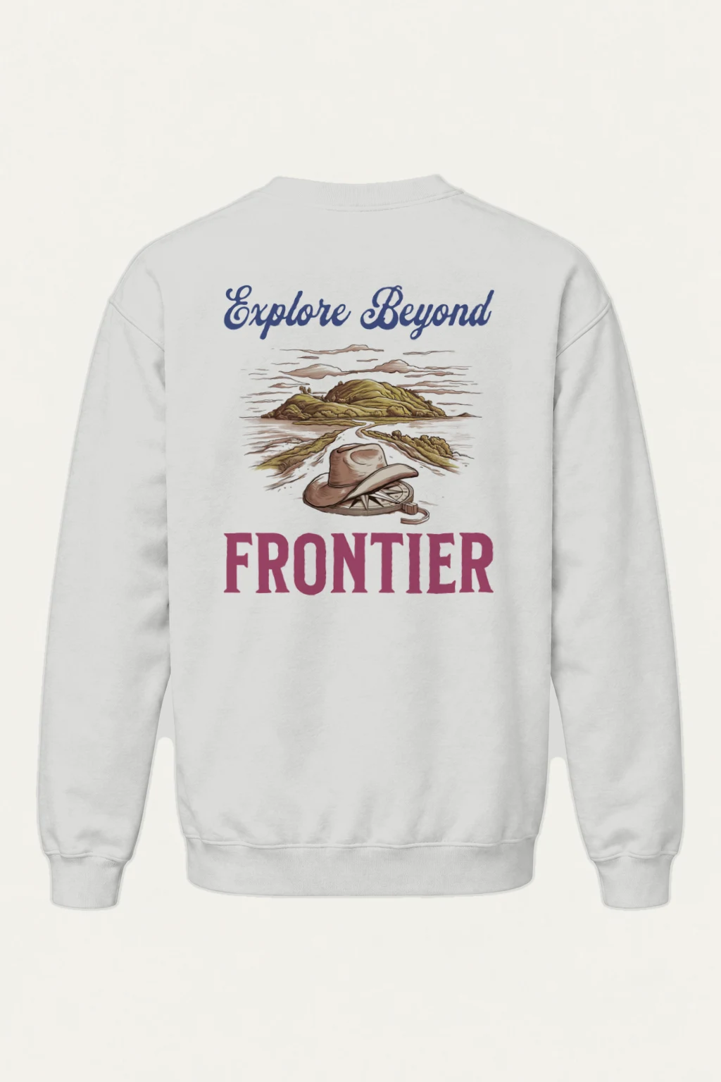 "Explore Beyond Frontier" Heavy Blend Unisex Crewneck Sweatshirt | Gildan 18000