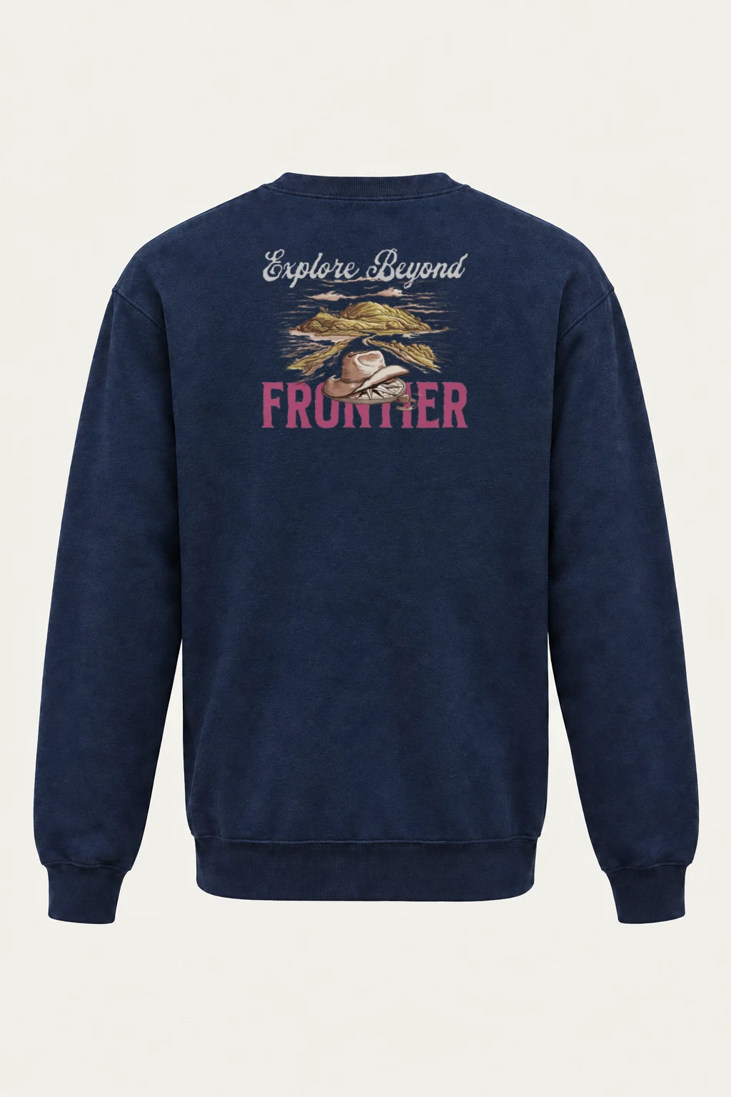 "Explore Beyond Frontier" Heavy Blend Unisex Crewneck Sweatshirt | Gildan 18000