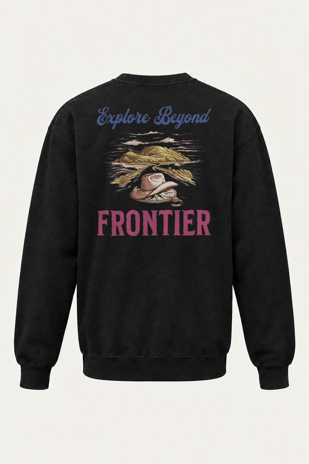 "Explore Beyond Frontier" Heavy Blend Unisex Crewneck Sweatshirt | Gildan 18000