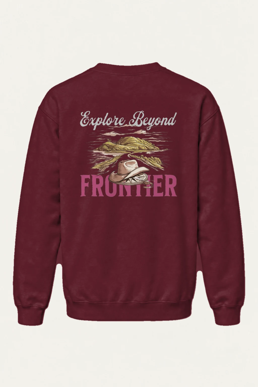"Explore Beyond Frontier" Heavy Blend Unisex Crewneck Sweatshirt | Gildan 18000
