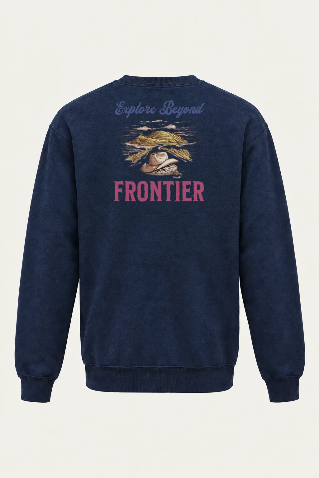 "Explore Beyond Frontier" Heavy Blend Unisex Crewneck Sweatshirt | Gildan 18000