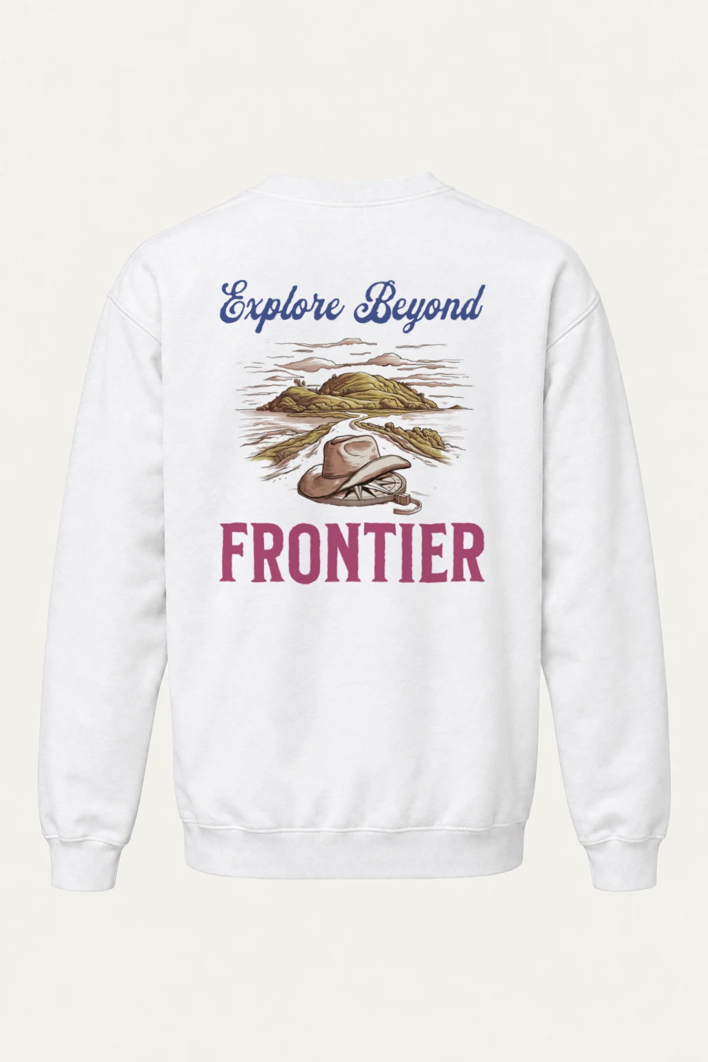 "Explore Beyond Frontier" Heavy Blend Unisex Crewneck Sweatshirt | Gildan 18000