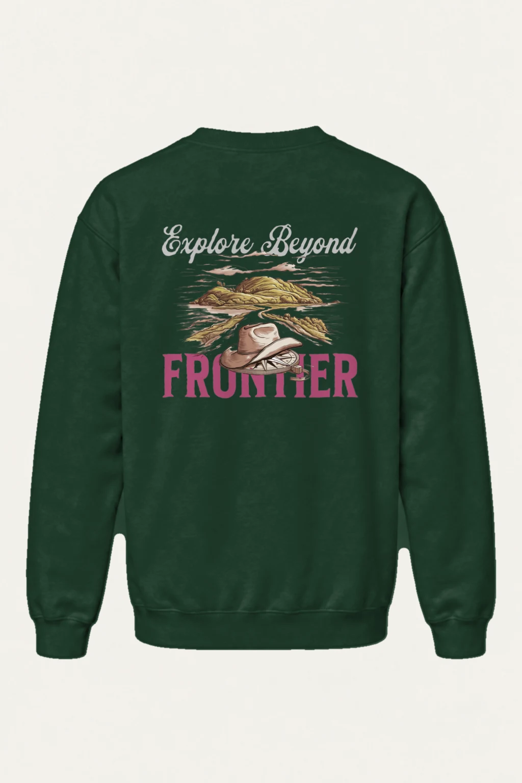 "Explore Beyond Frontier" Heavy Blend Unisex Crewneck Sweatshirt | Gildan 18000