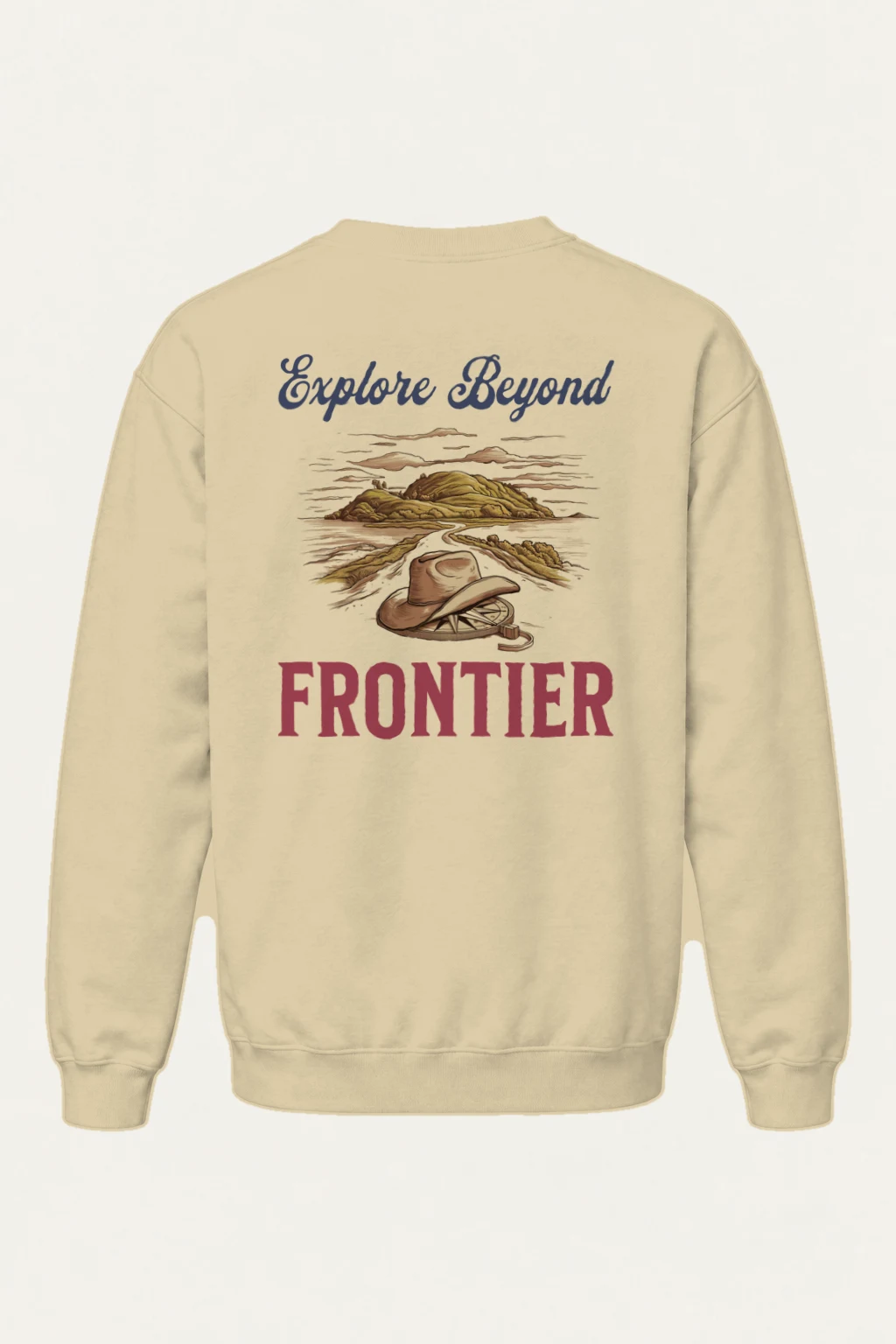 "Explore Beyond Frontier" Heavy Blend Unisex Crewneck Sweatshirt | Gildan 18000