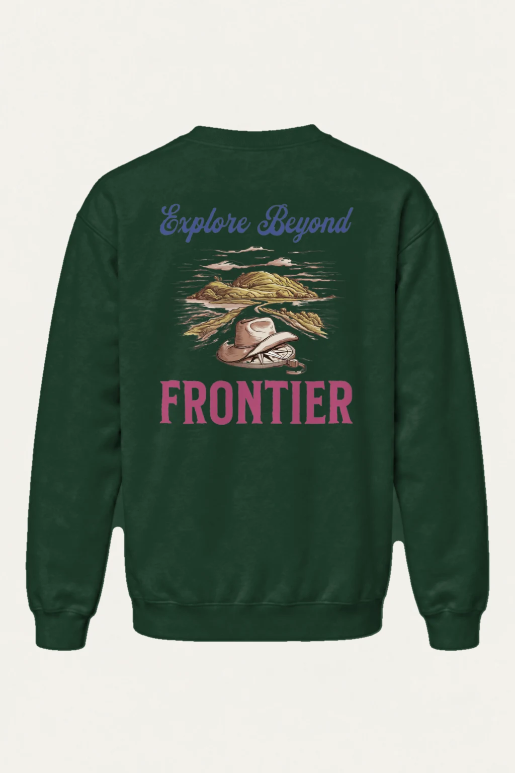 "Explore Beyond Frontier" Heavy Blend Unisex Crewneck Sweatshirt | Gildan 18000