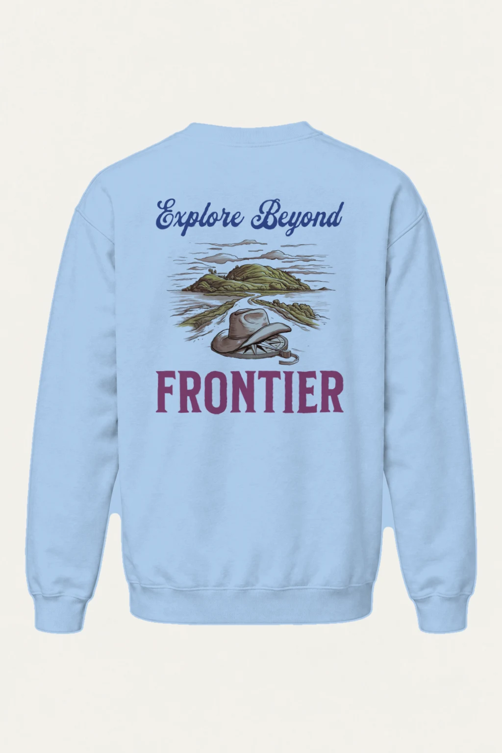 "Explore Beyond Frontier" Heavy Blend Unisex Crewneck Sweatshirt | Gildan 18000