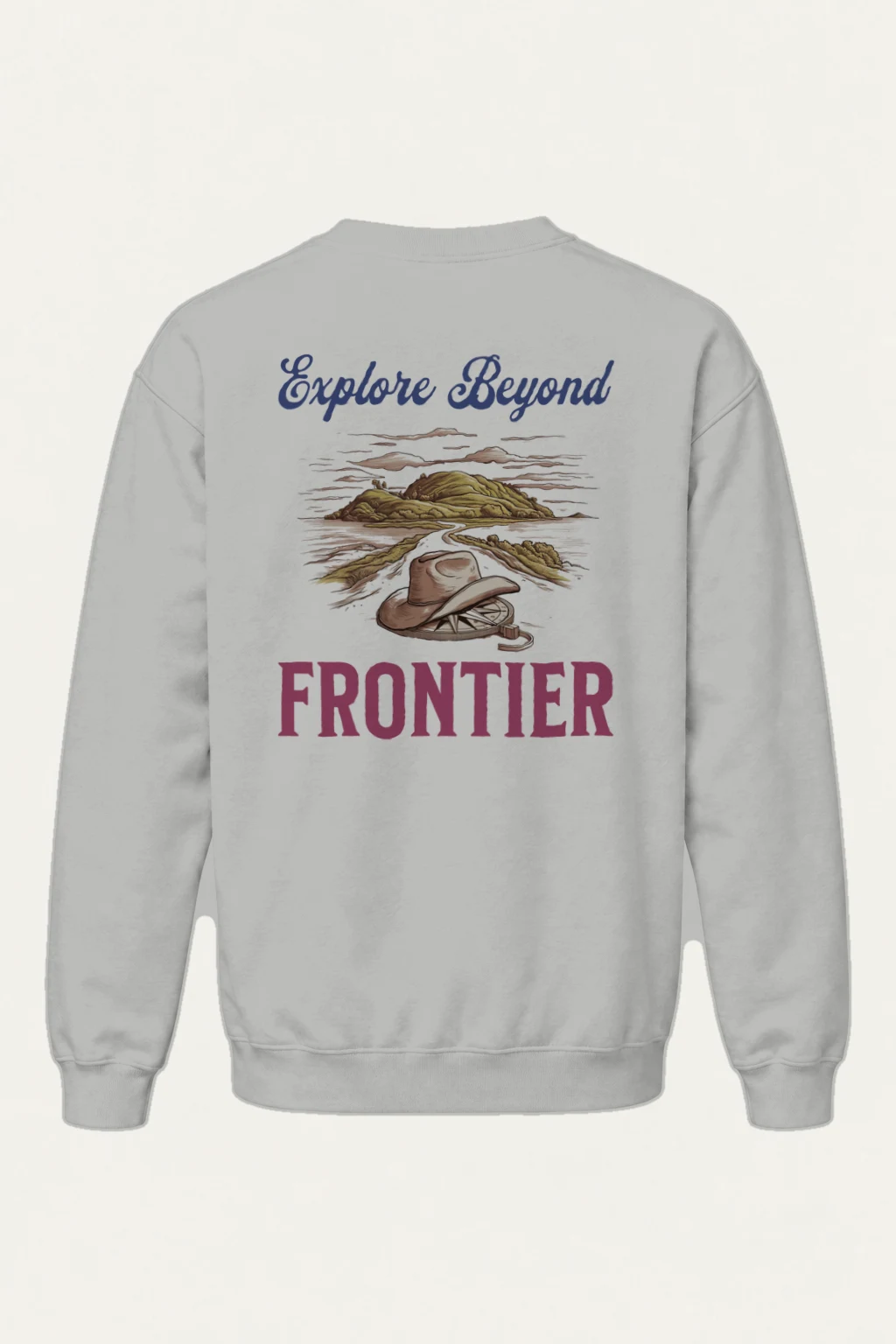 "Explore Beyond Frontier" Heavy Blend Unisex Crewneck Sweatshirt | Gildan 18000