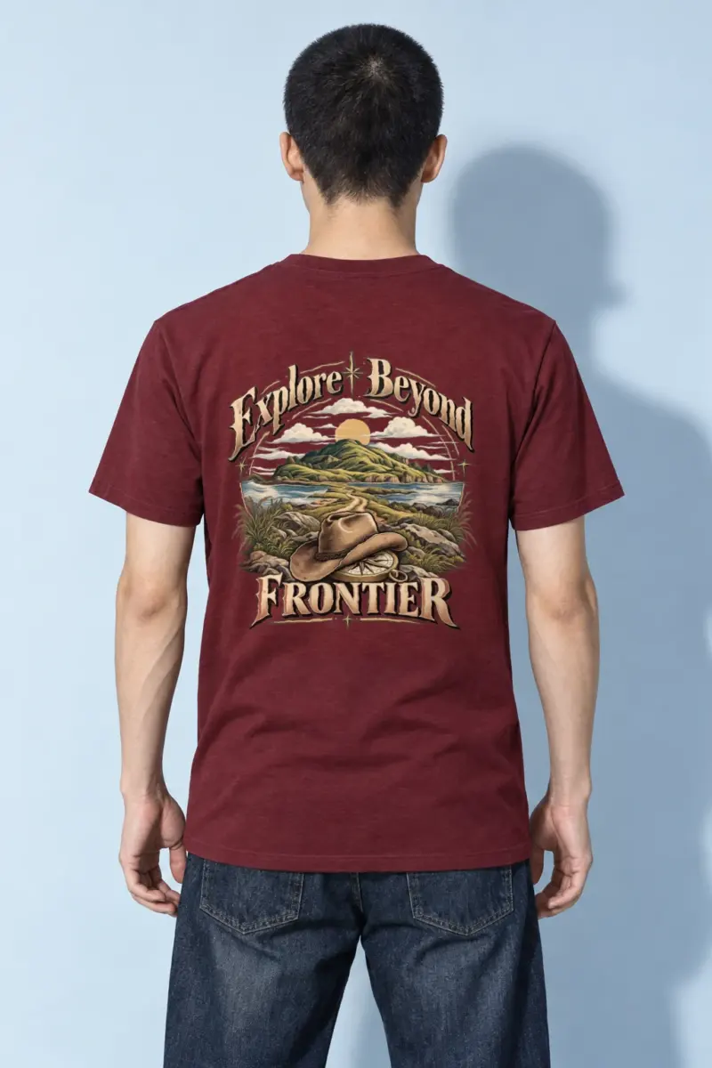 "Explore Beyond Frontier" Heavyweight Unisex Crewneck T-shirt | Gildan 5000