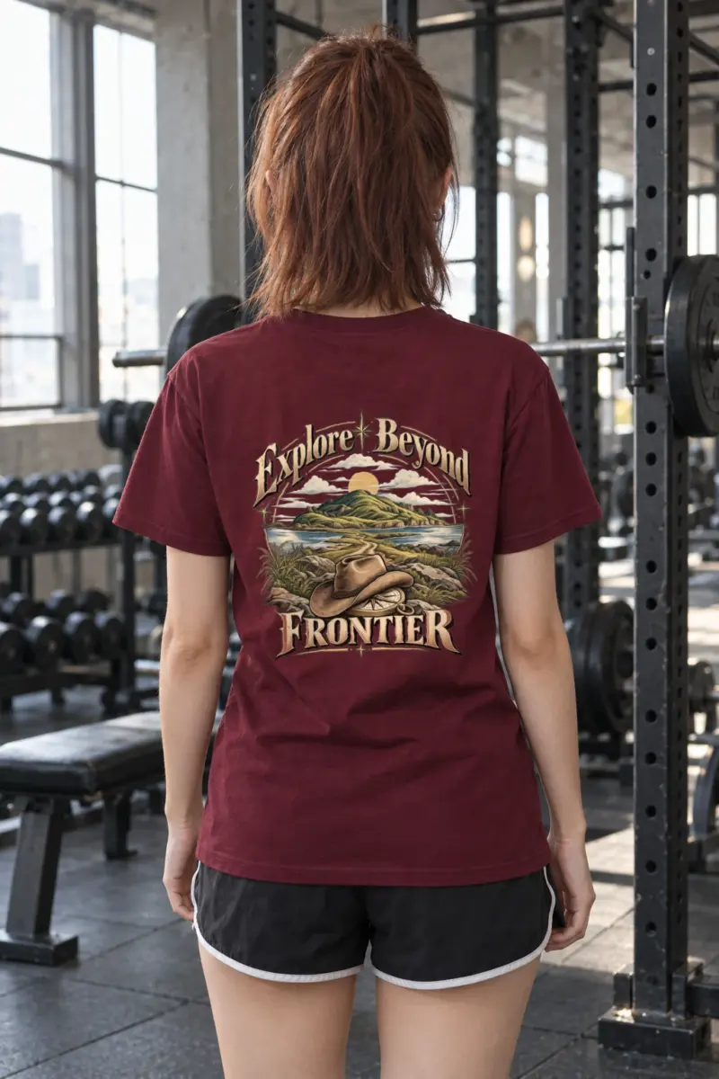 "Explore Beyond Frontier" Heavyweight Unisex Crewneck T-shirt