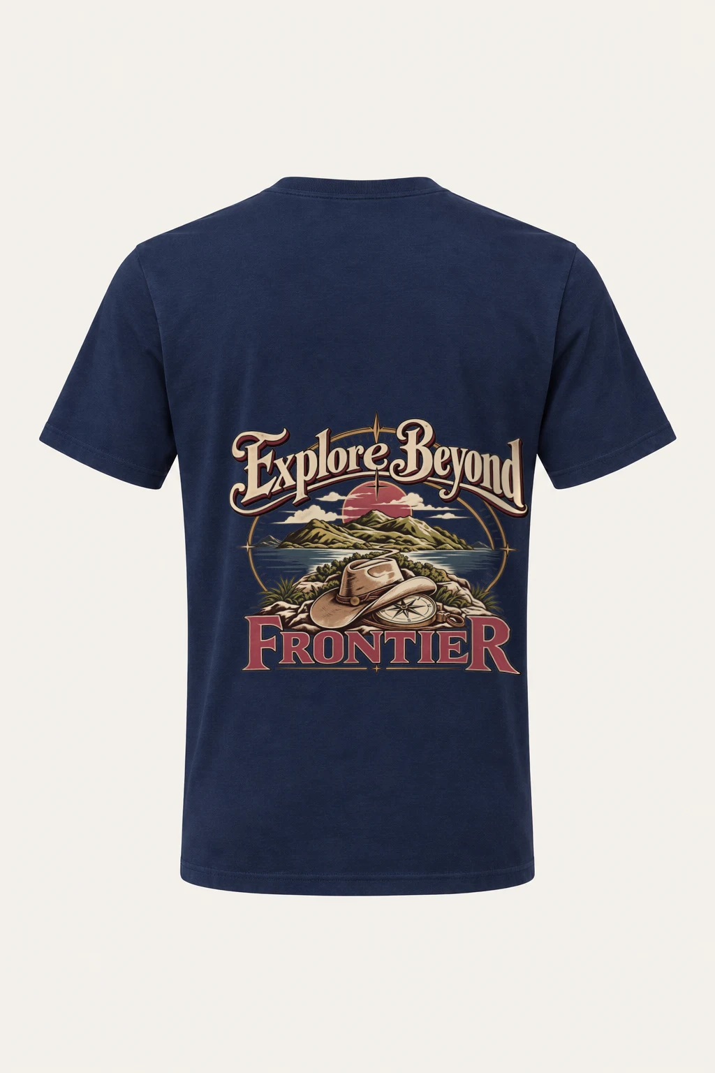 "Explore Beyond Frontier" Heavyweight Unisex Crewneck T-shirt | Gildan 5000