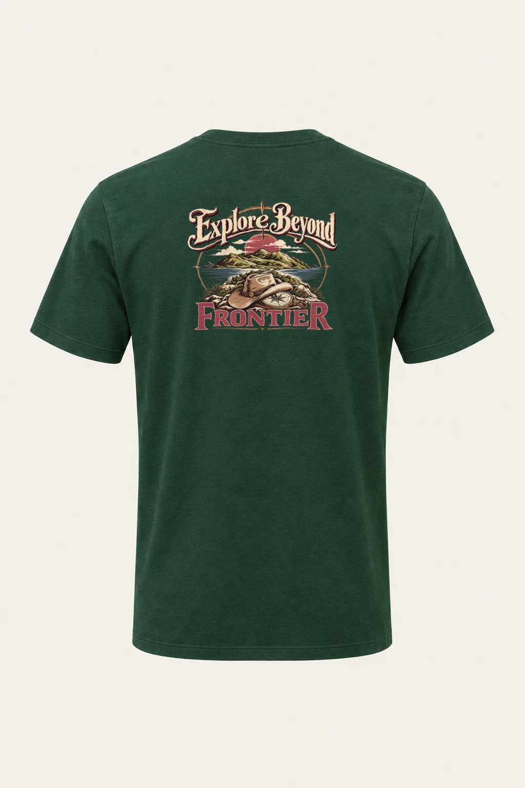 "Explore Beyond Frontier" Heavyweight Unisex Crewneck T-shirt | Gildan 5000