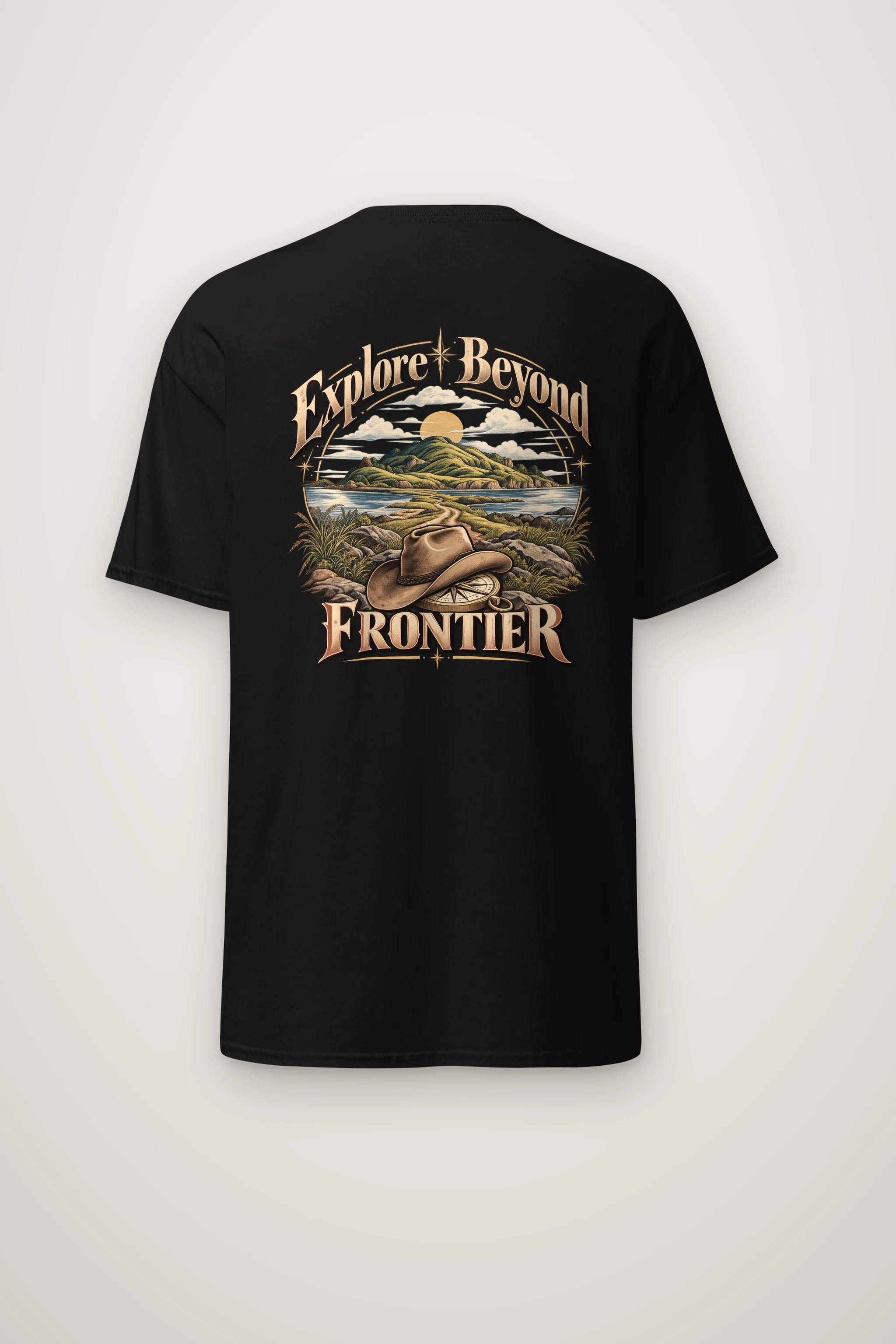 "Explore Beyond Frontier" Heavyweight Unisex Crewneck T-shirt