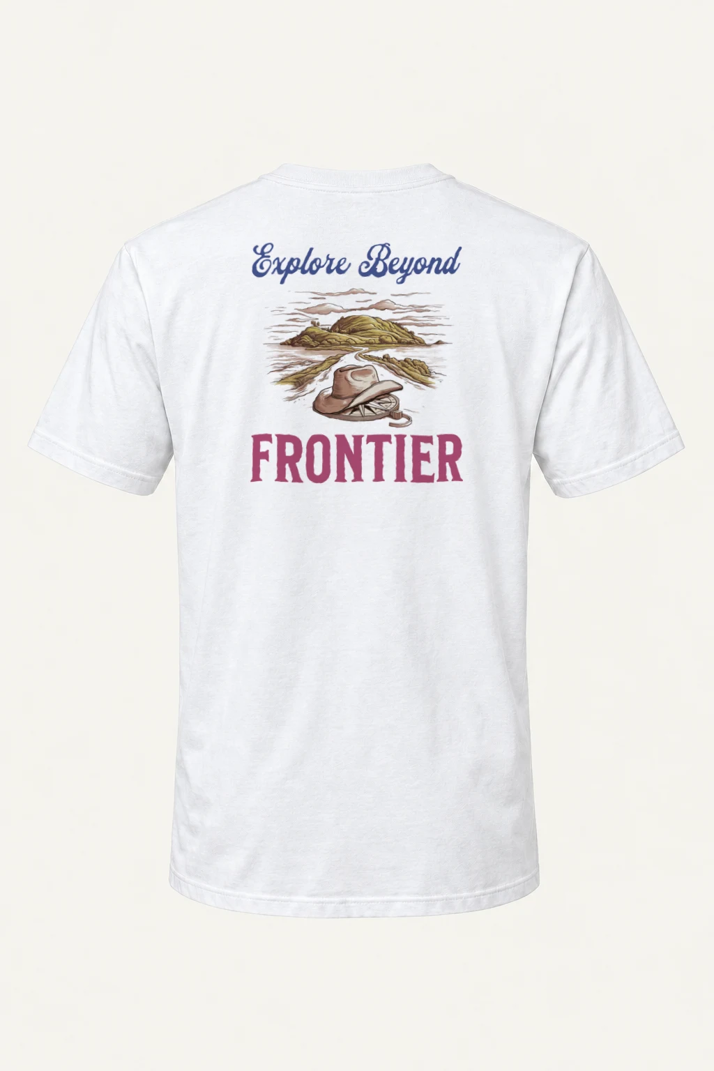 "Explore Beyond Frontier" Heavyweight Unisex Crewneck T-shirt | Gildan 5000