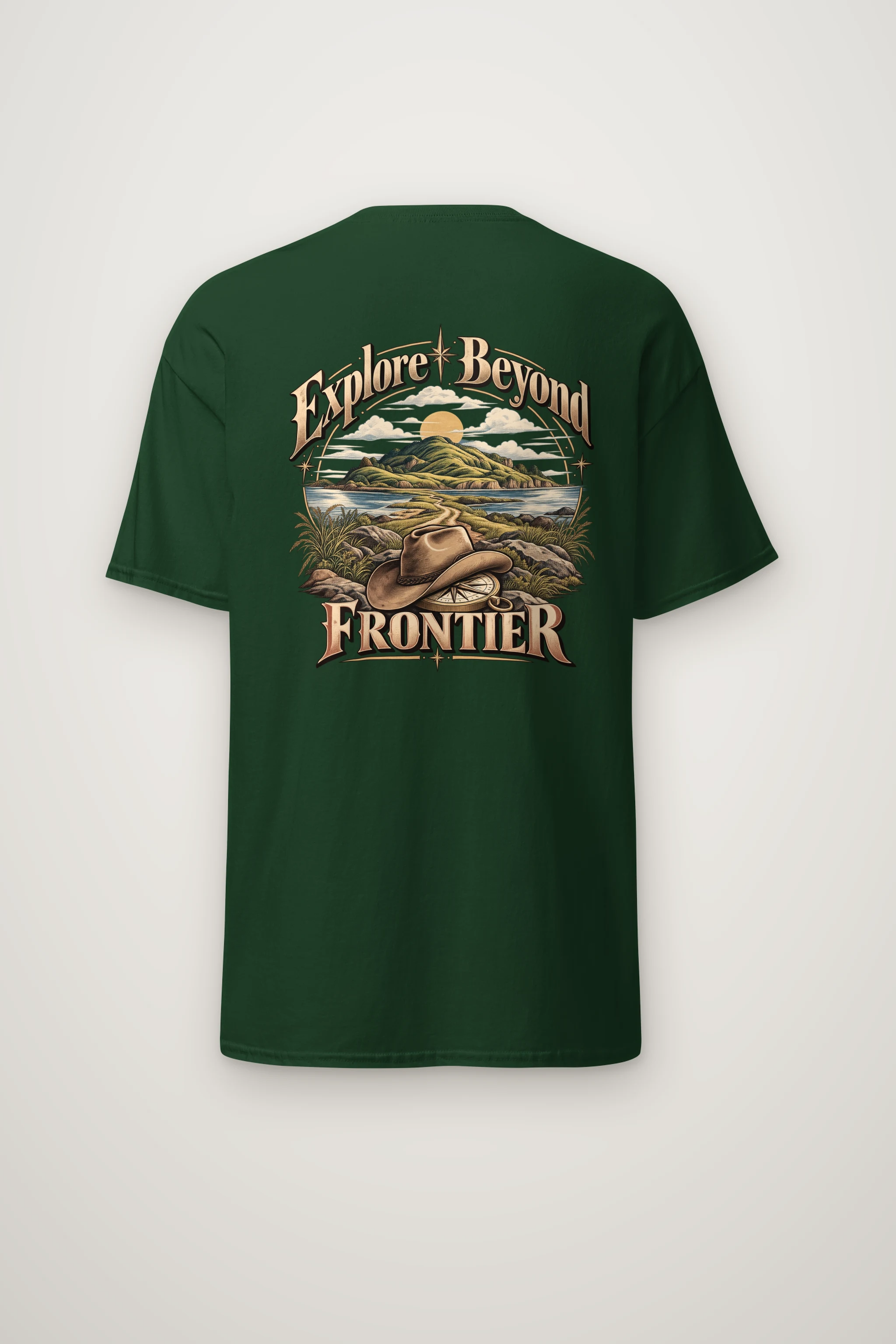 "Explore Beyond Frontier" Heavyweight Unisex Crewneck T-shirt