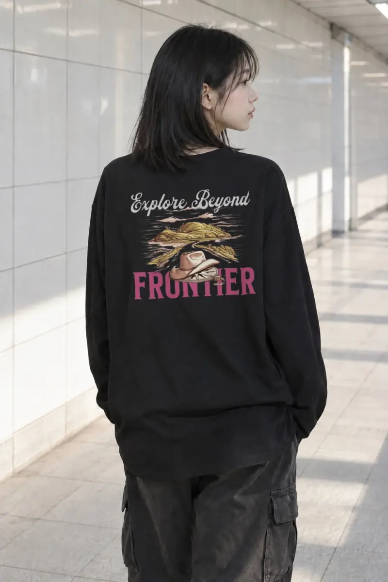 “Explore Beyond Frontier” Unisex Longsleeve T-shirt | Gildan 2400