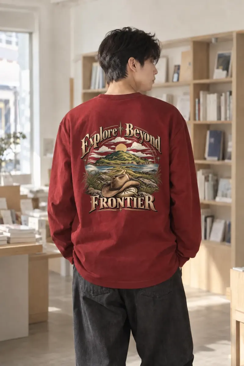 "Explore Beyond Frontier" Unisex Longsleeve T-shirt | Gildan 2400