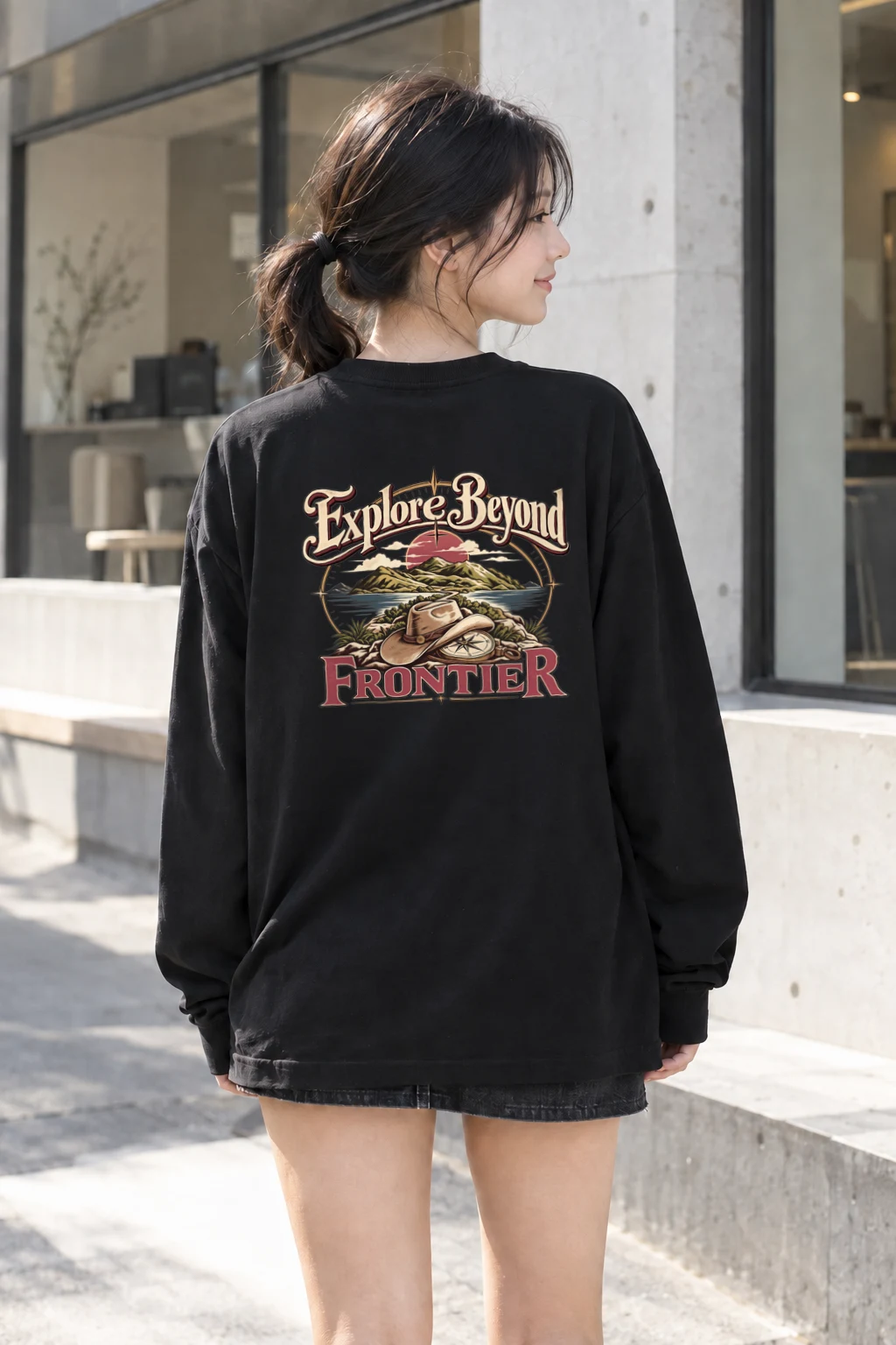 "Explore Beyond Frontier" Unisex Longsleeve T-shirt | Gildan 2400