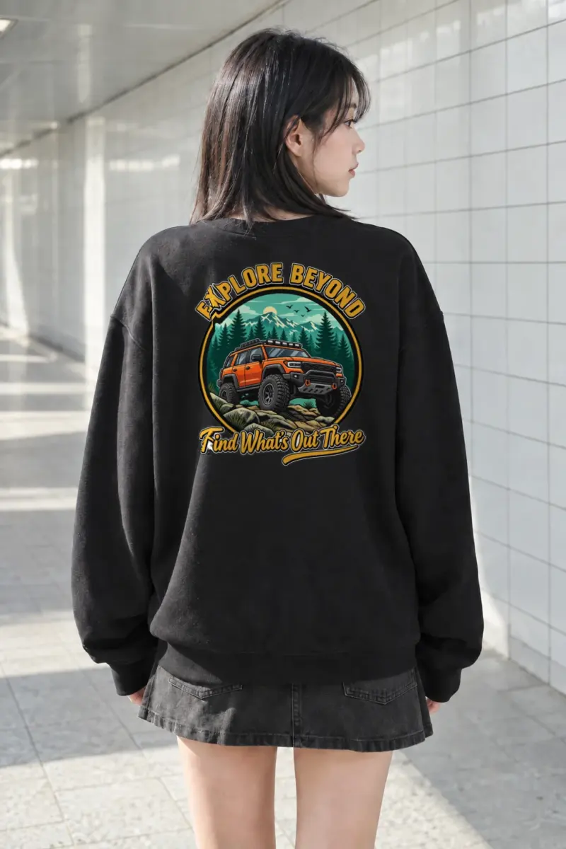 "Explore Beyond" Heavy Blend Unisex Crewneck Sweatshirt | Gildan 18000