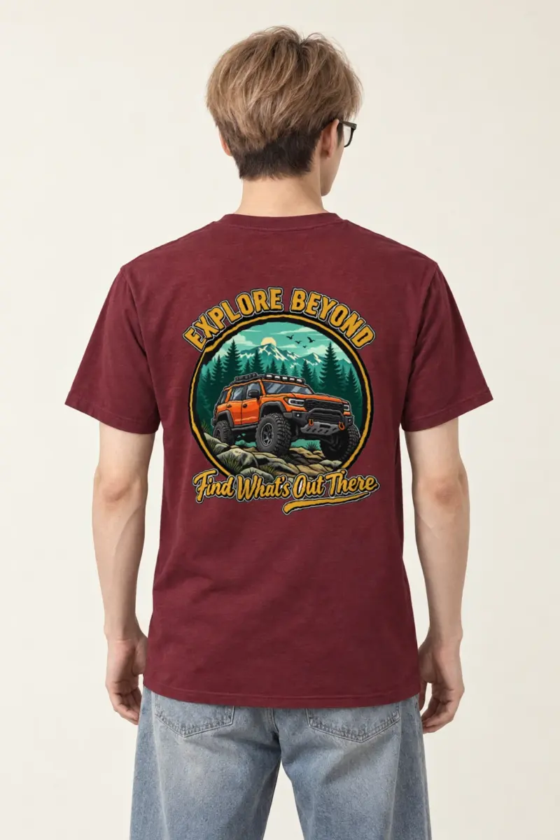 "Explore Beyond" Heavyweight Unisex Crewneck T-shirt