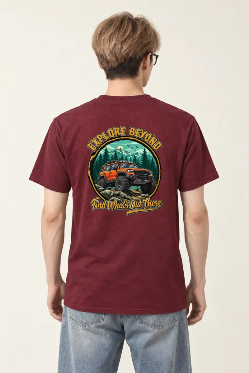 "Explore Beyond" Heavyweight Unisex Crewneck T-shirt