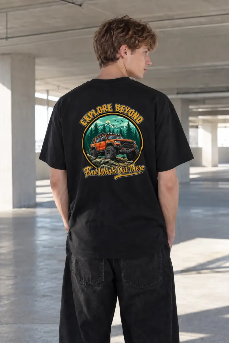 "Explore Beyond" Heavyweight Unisex Crewneck T-shirt | Gildan 5000