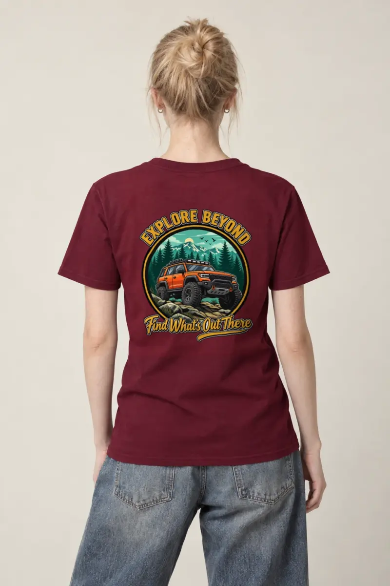 "Explore Beyond" Heavyweight Unisex Crewneck T-shirt